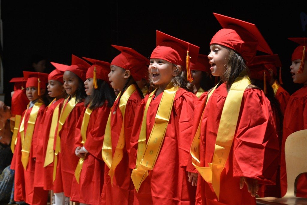 Children graduating from IBA's Preschool